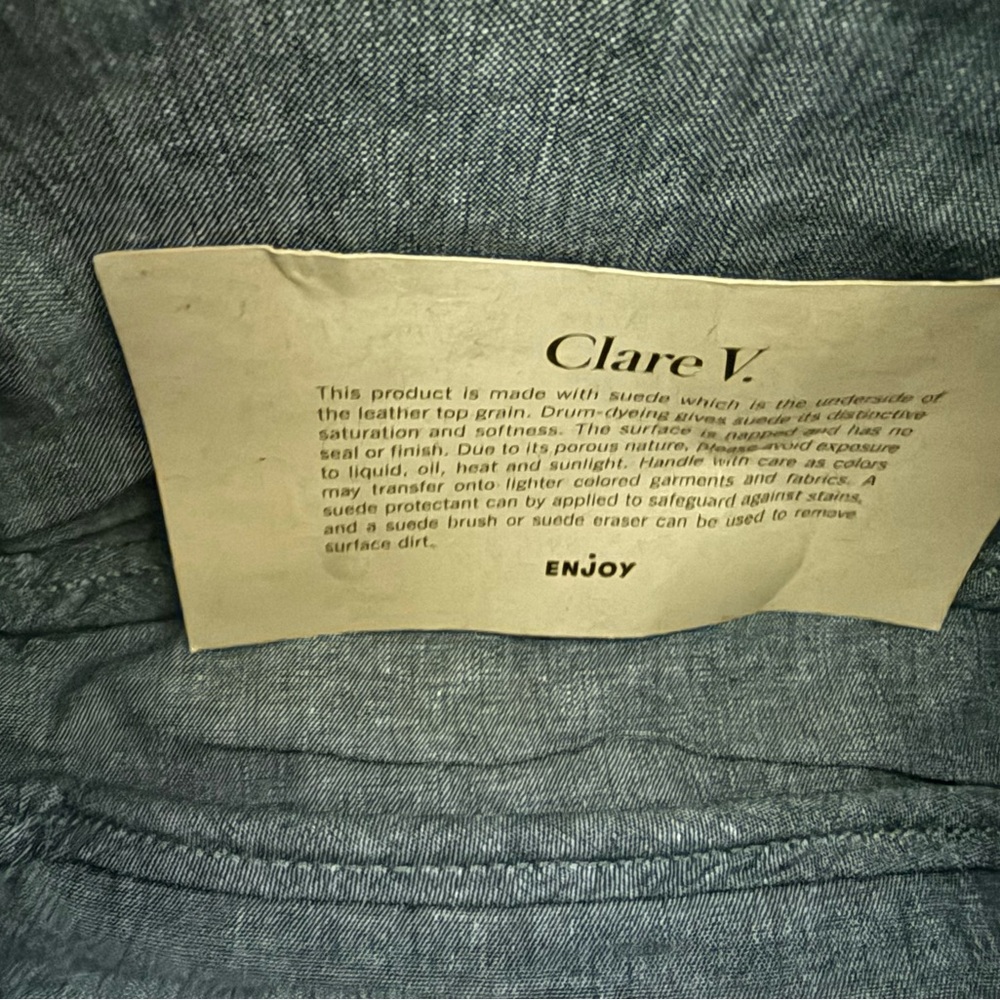 Clare V Midi Sac Army Pablo Cat Suede w/Mini Stripes - BNWT and dust bag. - Picture 6 of 10